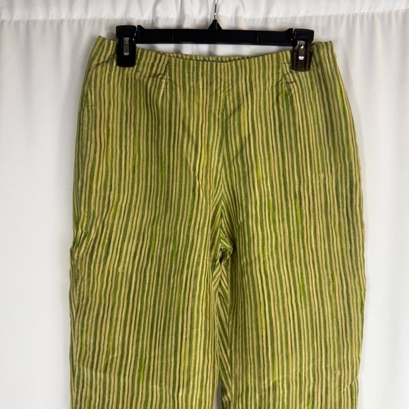 Sigrid Olsen Green Striped Chinos Size: M - Picture 3 of 10